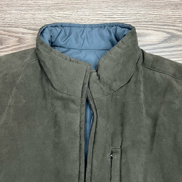 Van Heusen Brown Faux Suede Reversible Puffer Vest L - Picture 2 of 4